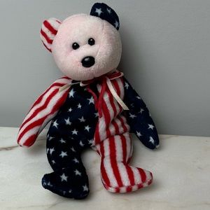 Exclusive Vintage Rare TY Spackles the Teddy American Flag Design